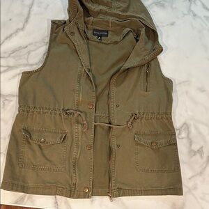 Zenana Outfitters Olive Green Hooded Vest